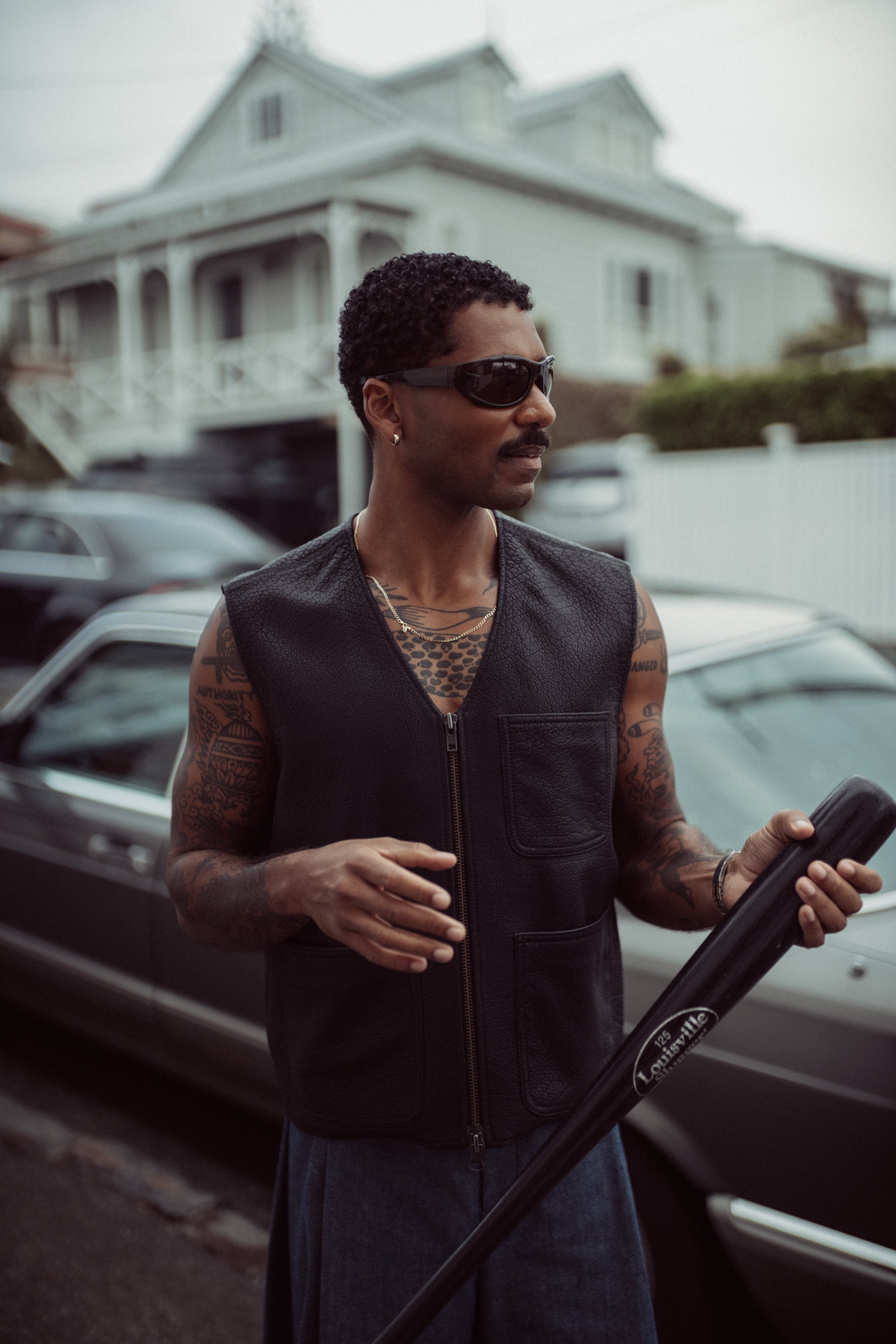 Edd Cropped Leather Workwear Vest